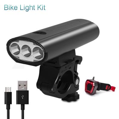 China Super Bright 1000 Lumens Outdoor Activities Bike Light Set Cycle Lamp Front and Rear LED Bicycle Light Kit for sale