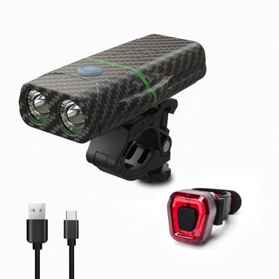 China Eco-friendly Customized Waterproof Rechargeable Headlight and Taillight Bike Light Set LED Bicycle Light Kit for sale