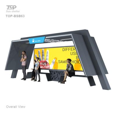 China Morden Transit System Intelligent Bus Shelter And Stainless Steel Metal Smart Bus Stop Design for sale