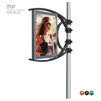 China Two Faces Static Banner Advertising Lamp Post Light Box Vertical for sale