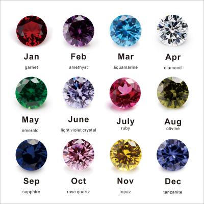 China Star Anniversary Gemstone Colorful Round Cubic Zircon Rhinestone CZ Gemstone Manufacturer Loose Stone Lab Create Gem for sale