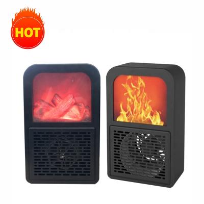 China New 2022 Fast Mini Home Room Office Space PTC USB LED Heater Winter Warmer 2022 Fast Small Portable Ceramic Electric Flame Heater 3D Air Air Fan for sale