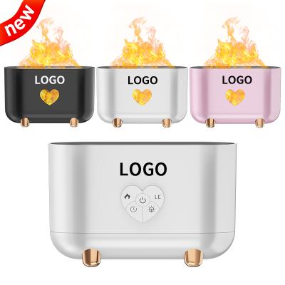 China Flame Light 2022 New Arrivals Portable Aroma Diffuser Mini Remote Control 3D Flame Lamp Light Air Home Office Humidifier for sale