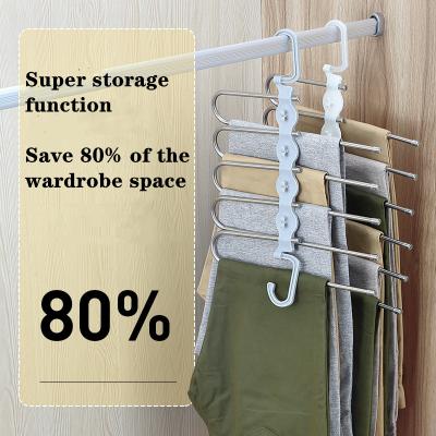 China Durable Universal Plastic Trouser Hanger Stainless Steel Hangers For Pants Storage Pull Out Trouser Rack for sale