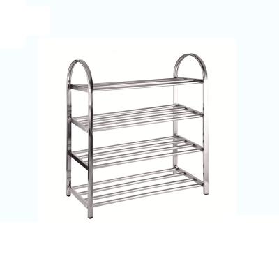 China Durable 5 Layers 100%Stainless Steel Floor Standing Metal Shoe Rack Malaysia Modern Shoe Rack for sale