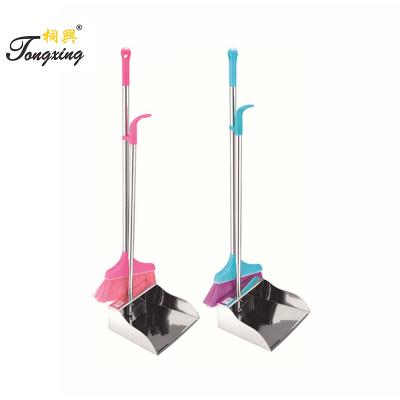 China Combination Broom Stainless Steel Cleaning Set Broom and Home Set Thick Dustpan Set for sale