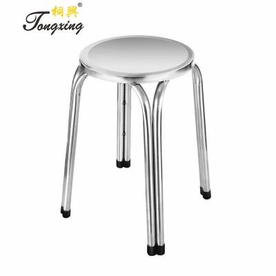 China Stainless Steel Modern Canteen Thick Round Metal Four Legs Chair Dining Outdoor Tables for sale