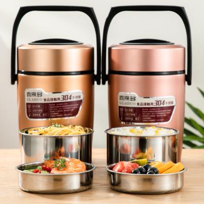 China Stainless Steel SS304 Stainless Steel Bento Lunch Box Set Modern Portable Leakproof Thermos Container Food Hot Pots for Keeping Food Hot for sale