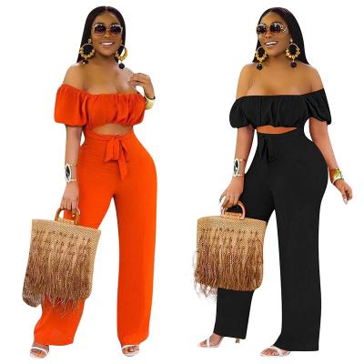 China Wholesale Breathable Ladies Clothes Crop Short Sleeves Off Shoulder Overalls For Women Clothing for sale