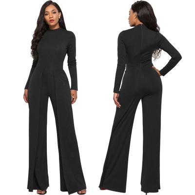 China Hot Sale Winter Spring Long Sleeve QUICK DRY Solid Color Wide Leg Pants Sexy Overalls For Women Clothing for sale