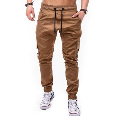 China 2021 Wholesale Men's Fitness Sports Drawstring Solid Color Men's Casual Pants Cargo Breathable Jogger Pants for sale