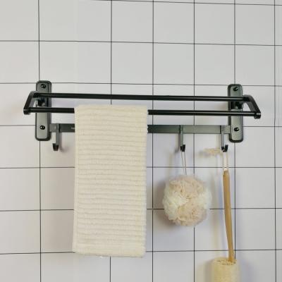 China Best Sustainable Selling Aluminum Alloy Wall Mounted Towel Hook Hanging Rail For Bathroom for sale