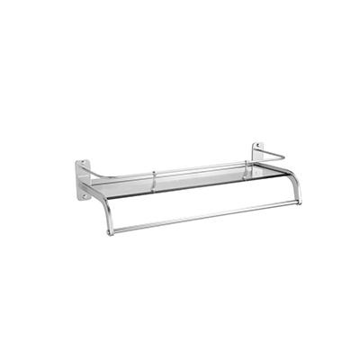 China Bathroom Modern Aluminum Corner Shower Rack Household Glass Shelf With Towel Rack for sale