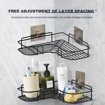 China Sustainable Household Bathroom Organizer Washing Table Storage Rack Bathroom Corner Storage Basket for sale