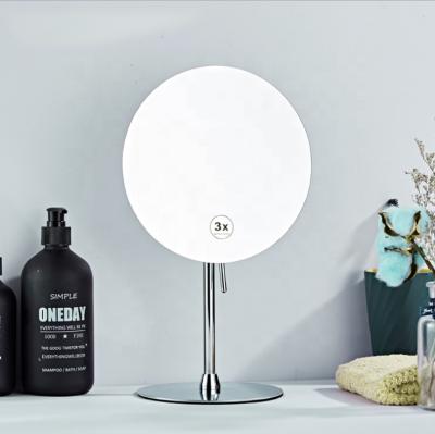 China High Quality Simple Style Magnifying Desk Around Flat Makeup Mirror For Bathroom for sale