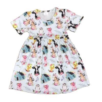 China Anti-wrinkle RTS girls princesses dresses baby girl clothing party custom dresses teen clothing for girl sunbathing boutique clothing wholesale for sale