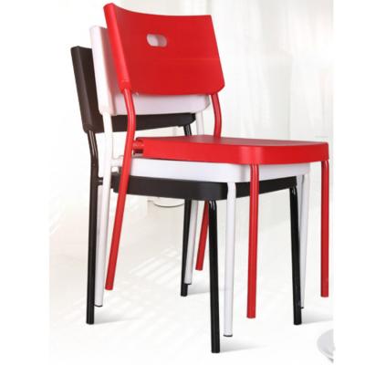 China New Chair New Colorful Modern Design Plastic Stackable Chairs New PP Material Nordic White Dining Chair Plastic Red for sale