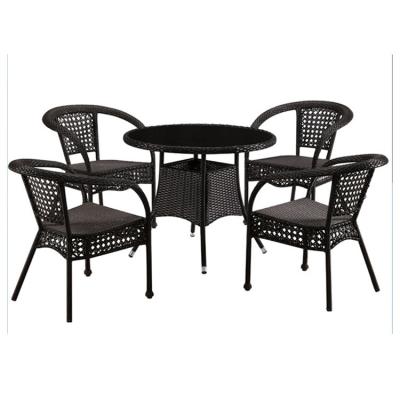 China Modern garden sets chair outdoor rattan table sets outdoor glass rattan garden furniture set garden for sale