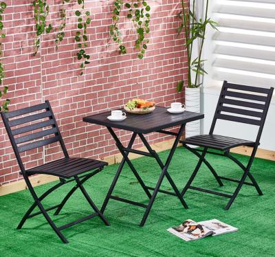 China Modern Outdoor Wooden Chair Dining Table Set Outdoor Square Outdoor Bistro Table Sets Metal Outdoor Table Sets for sale