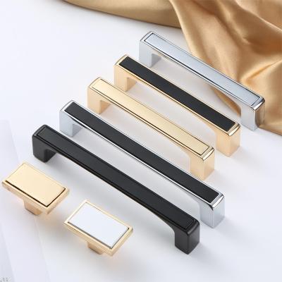 China Simple Modern Light Luxury Modern Furniture Black Hardware Black Hardware Combination Wardrobe Cabinet Knob Gold Hole Combination Door Handle for sale