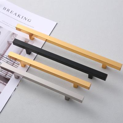 China Modern simplicity and luxury aluminum square handles, gold handles, wardrobe door handles for sale