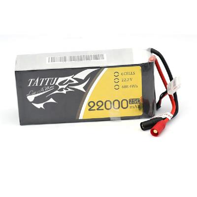 China TATTU Toys Battery 22000mAh 22.2V 6S LiPO Burst 25C for Big Charging Multirotor FPV Drone Hexacopter Octocopter for sale