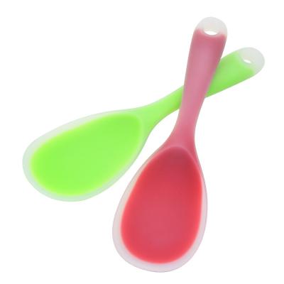 China Food Grade Viable Silicone Kitchen Accessories Heat Resistant Non-Stick Silicone Rice Cooking Spoon for sale