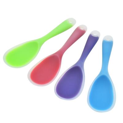 China Hotel Viable Home Restaurant Use Good Quality Ramen Rice Soup Spoon Silicone Cookware Set for sale