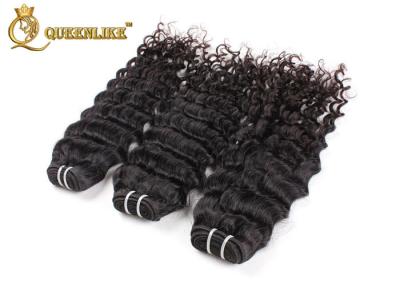 China Cambodian Natural Black Deep Wave Human Hair Extension Non Remy Hair for sale