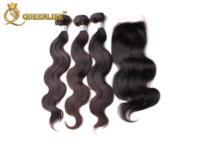 China Natural Black 4x4 Brazilian Body Wave Lace Closure With Natural Hair Line for sale