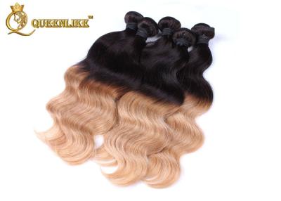 China Negro indio del pelo de la Virgen de la onda del cuerpo a las extensiones del pelo de Brown Ombre para la señora atractiva en venta