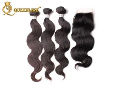 China 100% brazilian Real Human Hair Lace Closure Body Wave hair Weave for sale