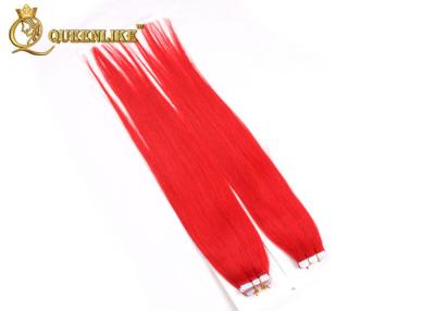 China Soft Smooth Red Double Side Adhesive  Tape In Hair Extension PU Skin Weft for sale