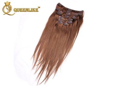 China Clip marrón claro de las extensiones del pelo de la muchacha ideal de la belleza en pelo de la Virgen en venta