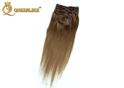 China 100% Unprocessed Brown Clip In Hair Extension Real Indian Virgin Hair for sale