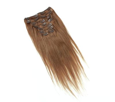 China Clip recto en cabello humano sin procesar de la Virgen del 100% 16 pulgadas - 24 extensiones del pelo de la pulgada en venta