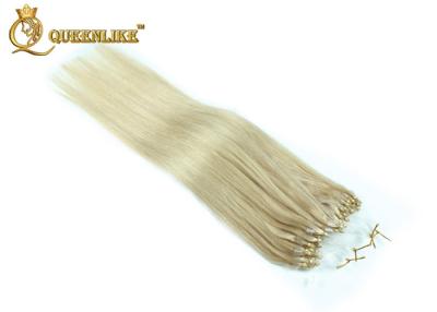 China Extensiones brasileñas del pelo con los anillos micro, cabello humano recto del color de Blonds en venta