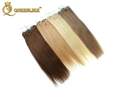 China Straight Micro Loop Human Hair Extensions 24 Inch Straight Weave , Golden / Brown for sale