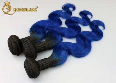 China Ombre Color 1B / Blue Body Wavy Cambodian Human Hair Long Lasting Different Inches for sale