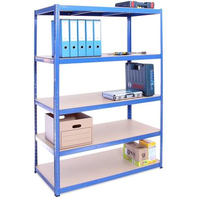 China Heavy Duty Storage Shelving 5 Tier Meta Garage Shed Adjustable Warehouse Racking Shelves for sale