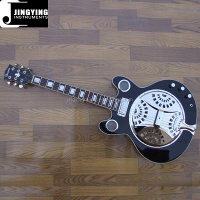 China Custom Black Color Maple Resonator Acoustic Electric Guitar for sale