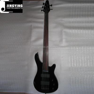 China Basswood Factory Direct Wholesale Custom 5 Strings High Quality Fretless Bass Guitar for sale