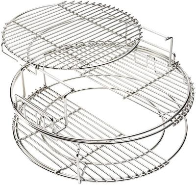 China Easily cleaned three tier cooking grill grate, kamado grill grate Kamado accessories charcoal barbecue grill grate for sale