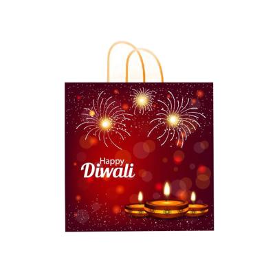 China Custom Handled Logo Printed Diwali Decoration Gift Items Bags With String Handle for sale