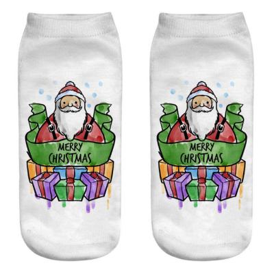 China Table Decoration Christmas Socks Cute Cotton Winter Deer Santa Claus Snowman Cartoon Printing Cristmas Decoration Socks for sale