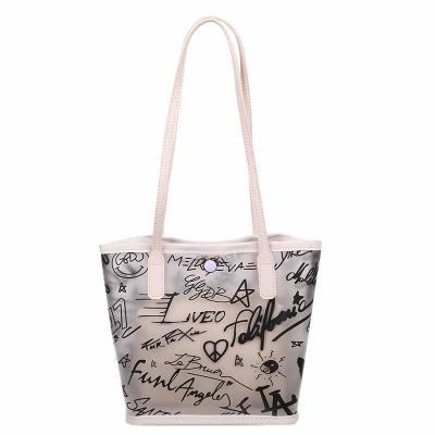 China Fashion Fashion PVC Clear Ladies Shoulder Armpit Bags For Women Handbags Jelly Purses Transparent Handbags for sale