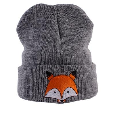 China 2021 Winter Comfortable Children's WoYing Baby Beanies Hat Cartoon Fox Baby Knitted Animal Wool Hat for sale