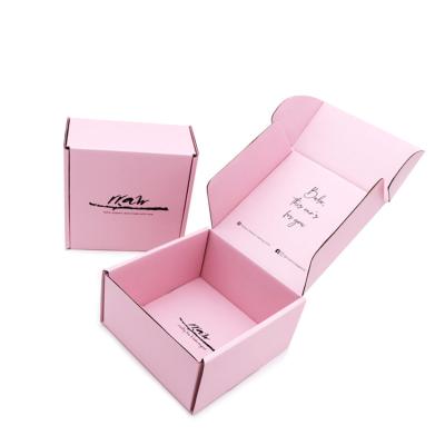 China Recyclable Double Face Printed Corrugated Paper Mailer Boxes Custom Pink for sale