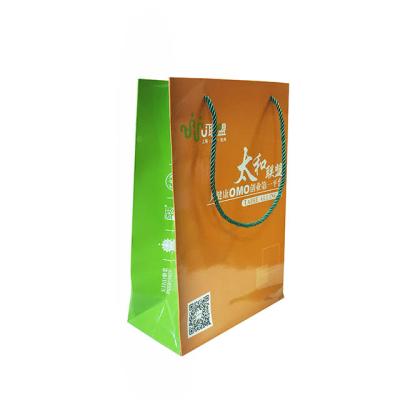 China Wholesale Recyclable Full Color Cheap Custom Paper Bag Printing Shopping Bag for sale