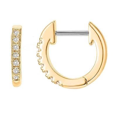 Κίνα 2021 Hot Selling Men's CLASSIC 14K Rose Gold Plated Cubic Zirconia Cuff Circle Earrings Huggie Stud For Women προς πώληση